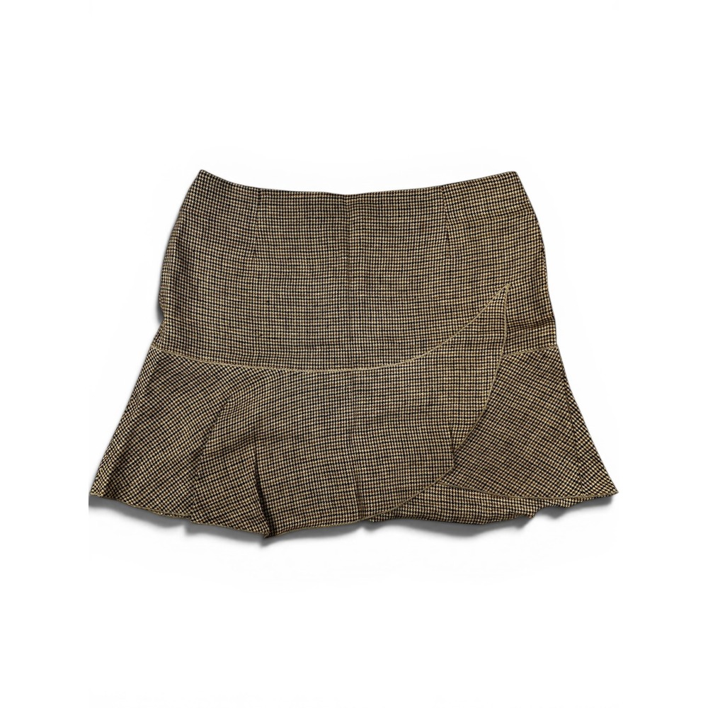 Isabel Marant Etoile Cotton and Linen Houndstooth Mini Skirt Size 36